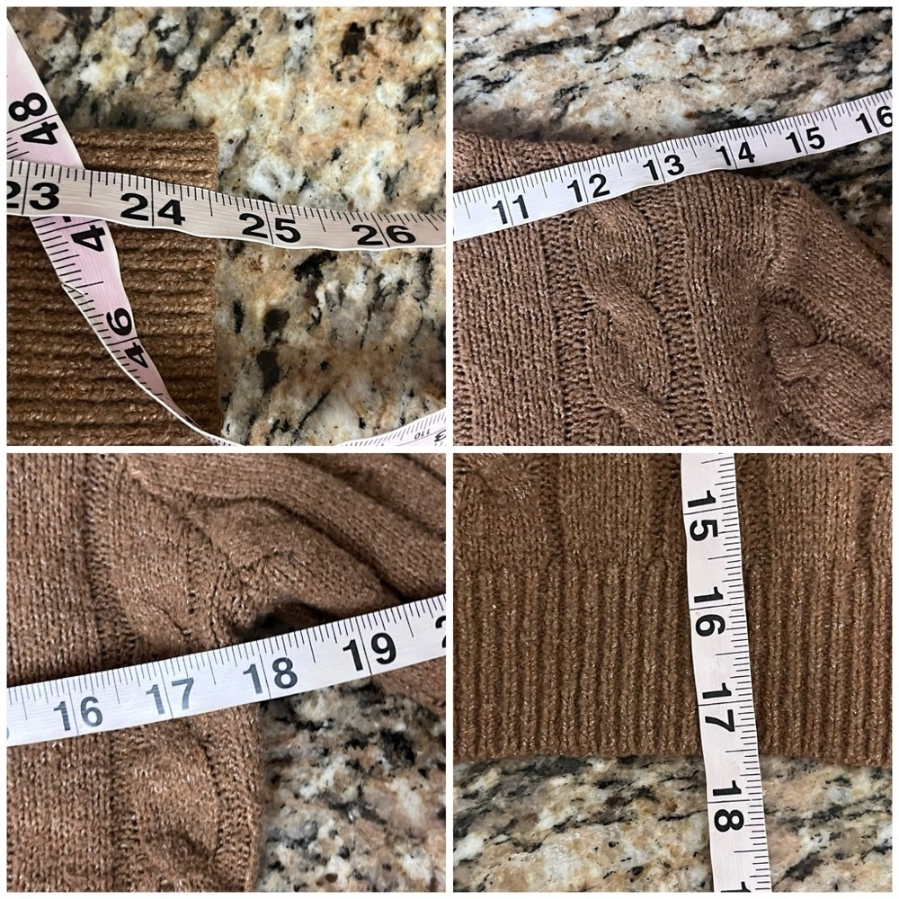 Hippie Rose Women’s Open Back Cable Knit Sweater Size XS Brown Fisherman Angler - Picture 6 of 10